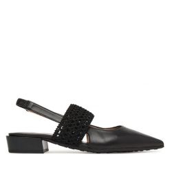 Czółenka Hispanitas. Czarne czółenka damskie Hispanitas, bez wzorów, bez obcasa, bez zapięcia. Za 609.99 zł.