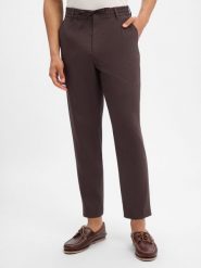 BOSS spodnie z zestawu modułowego z domieszką lnu Mężczyźni Regular Fit len brązowy, 54. Brązowe eleganckie spodnie męskie Boss, m, bez wzorów, z elastanu. Za 549.95 zł.