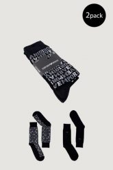 Skarpetki Mężczyzna EMPORIO ARMANI CONNECTED 2PACK. Czarne skarpety męskie EMPORIO ARMANI CONNECTED, bez wzorów, z bawełny. Za 93.65 zł.