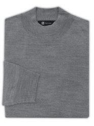 Szary sweter męski - półgolf SW89. Szare swetry przez głowę męskie m, bez wzorów, z materiału, bez kołnierzyka. W wyprzedaży za 180.00 zł.