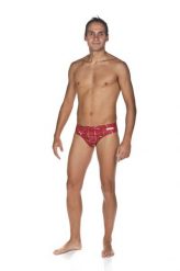 Slipy kąpielowe męskie treningowe na basen Arena Water Brief. Czerwone kąpielówki męskie Arena, m, bez wzorów, z materiału, na fitness i siłownię. Za 61.98 zł.