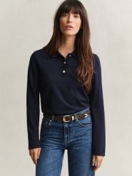 Gant koszulka polo Kobiety Bawełna niebieski, L. Niebieskie koszulki sportowe damskie GANT, l, bez wzorów, z bawełny, bez kołnierzyka, bez ramiączek. Za 599.95 zł.