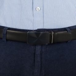 Pasek męski skórzany 3,5 cm klamra automatyczna Beltimore czarny 02-542 : Kolory - czarny, Rozmiar pasków - r.105-120 cm. Czarne paski damskie bez wzorów, ze skóry, wizytowe. Za 64.99 zł.