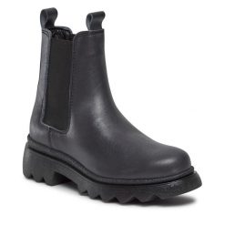 Sztyblety Tamaris. Czarne botki damskie Tamaris, bez obcasa, na płaskiej podeszwie, bez zapięcia. Za 309.99 zł.