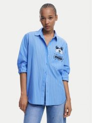 Desigual Koszula Mickey 25WWCW19 Niebieski Oversize. Niebieskie bluzki damskie Desigual, xs, bez wzorów, z bawełny, bez kołnierzyka, bez ramiączek. Za 459.99 zł.