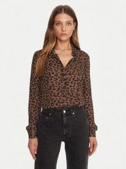 Guess Koszula W5BH73 WGLA2 Brązowy Regular Fit. Brązowe bluzki damskie Guess, l, z aplikacjami, z syntetyku, bez kołnierzyka, bez ramiączek. Za 249.99 zł.