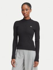 Lacoste Bluzka TF3164 Czarny Slim Fit. Czarne koszule damskie Lacoste, bez wzorów, z bawełny, bez kołnierzyka, bez ramiączek. Za 409.99 zł.