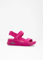 Sandały Skechers. Czerwone sandały damskie bonprix, bez wzorów, bez obcasa, bez zapięcia. Za 349.99 zł.