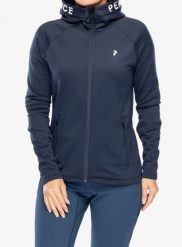 Bluza polarowa damska Peak Performance Rider Zip Hood. Niebieskie bluzy damskie Peak Performance, xs, bez wzorów, z elastanu, z kapturem. Za 543.39 zł.