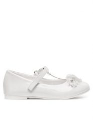Nelli Blu Baleriny CM240417-7 Biały. Białe baleriny dziewczęce Nelli Blu, bez wzorów, z materiału, bez zapięcia. Za 63.99 zł.