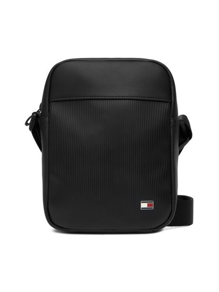 Tommy Hilfiger Saszetka Th Flag Mini Reporter AM0AM14015 Czarny. Czarne saszetki męskie Tommy Hilfiger, ze skóry. Za 329.99 zł.