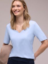 Street One Koszulka Kobiety Bawełna niebieski, 38. Niebieskie t-shirty damskie Street One, bez wzorów, z bawełny, street, bez kołnierzyka. Za 89.95 zł.