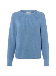 Marc O'Polo Sweter damski z dzianiny Kobiety Bawełna (100%) niebieski jednolity, S. Niebieskie swetry damskie Marc O'Polo, s, bez wzorów, z bawełny, bez kołnierzyka, bez ramiączek, bez kaptura. Za 559.00 zł.