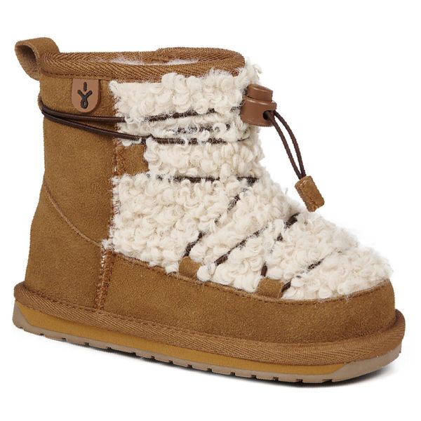 Śniegowce EMU Australia. Brązowe buty zimowe chłopięce Emu Australia, bez wzorów, bez zapięcia. Za 389.99 zł.