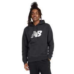 Bluza sportowa męska New Balance MT43904BK. Szare bluzy męskie New Balance, l, bez wzorów, z bawełny, z kapturem, na golfa. Za 342.00 zł.