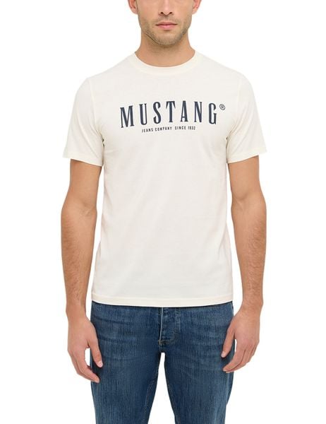 Męski T-Shirt Mustang Style Austin Whisper White 1016853 2013. Białe t-shirty męskie Mustang, m, bez wzorów, bez kołnierzyka. Za 79.99 zł.