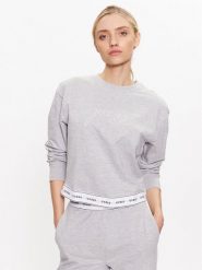 Guess Bluza O3YQ01 KBS91 Szary Regular Fit. Szare bluzy damskie Guess, xl, z aplikacjami, z bawełny, bez kaptura. Za 229.99 zł.
