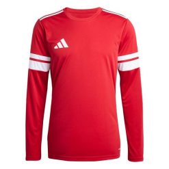 Dżersej z długim rękawem adidas Squadra25. Białe koszulki sportowe męskie Adidas, bez wzorów, z dżerseju, bez kołnierzyka, bez ramiączek, do piłki nożnej. Za 79.99 zł.