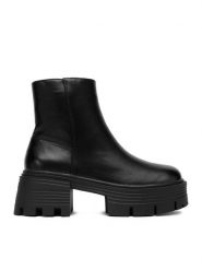 DeeZee Botki 62083-3 Czarny. Czarne botki damskie DeeZee, z materiału, bez obcasa, na płaskiej podeszwie, bez zapięcia. Za 219.99 zł.