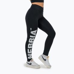 Legginsy NEBBIA Glute Check High Waisted. Czarne legginsy damskie Nebbia, bez wzorów, na fitness i siłownię. Za 169.99 zł.