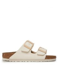 Birkenstock Klapki Arizona Birko-Flor 1027339 Beżowy. Brązowe klapki damskie Birkenstock, bez wzorów, ze skóry, bez obcasa. Za 299.99 zł.