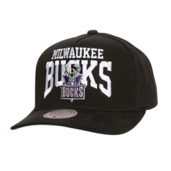 Czapka typu snapback Mitchell & Ness Big Time Pro Milwaukee Bucks. Czarne czapki i kapelusze męskie Mitchell & Ness, bez wzorów. Za 201.00 zł.