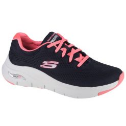 Buty do chodzenia damskie, Skechers Arch Fit-Big Appeal. Niebieskie obuwie sportowe damskie Skechers, bez wzorów, z materiału, trekkingowe. Za 549.00 zł.