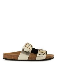 Geox Klapki D Brionia D35LSL 000BN C2012 Złoty. Żółte klapki damskie Geox, bez wzorów, ze skóry, bez obcasa. Za 319.99 zł.