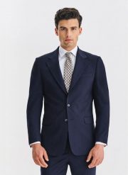 PAKO LORENTE - Wełniana granatowa marynarka garniturowa. Marynarki męskie Pako Lorente, bez wzorów, z wełny, biznesowe. Za 1,699.99 zł.