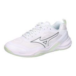 Damskie buty halowe Mizuno Wave Stealth Elite. Białe obuwie sportowe damskie Mizuno, bez wzorów, z materiału, na fitness i siłownię, mizuno wave. Za 592.50 zł.