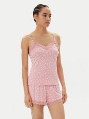 Hunkemöller Piżama 302095 Różowy Regular Fit. Czerwone piżamy damskie Hunkemöller, xs, bez wzorów, z wiskozy, bez ramiączek. Za 99.99 zł.