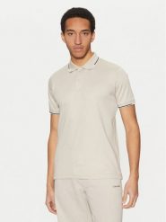 Calvin Klein Polo K10K114130 Beżowy Regular Fit. Brązowe koszulki polo męskie Calvin Klein, m, bez wzorów, z bawełny, bez ramiączek. Za 219.99 zł.