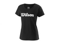 Damska koszulka z grafiką Wilson. Czarne koszulki sportowe damskie Wilson, l, bez wzorów, z materiału, bez kołnierzyka, bez ramiączek, na fitness i siłownię. Za 161.00 zł.