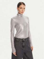 Patrizia Pepe Body 8M1751 J276 Srebrny Regular Fit. Szare bluzki damskie Patrizia Pepe, m, bez wzorów, z syntetyku, bez kołnierzyka, bez ramiączek. Za 1,059.00 zł.