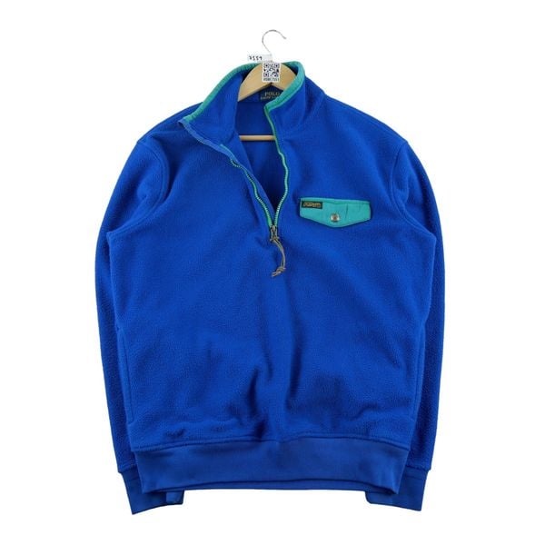 Second life - Sweter polarowy męski niebieski - Jak nowy. Niebieskie swetry przez głowę męskie Ralph Lauren, l, bez wzorów, z polaru, bez kołnierzyka. Za 340.76 zł.