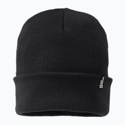 Czapka zimowa Jack Wolfskin Rib. Czarne czapki i kapelusze męskie Jack Wolfskin, na zimę, bez wzorów, z materiału. Za 119.99 zł.