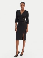 Rinascimento Sukienka koktajlowa CFC0020161002 Czarny Slim Fit. Czarne sukienki damskie Rinascimento, xl, bez wzorów, z syntetyku, wizytowe, bez kołnierzyka, bez ramiączek. Za 579.99 zł.