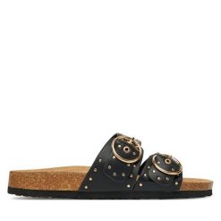 Klapki ONLY Shoes. Czarne klapki damskie ONLY Shoes, bez wzorów, bez obcasa. Za 129.99 zł.
