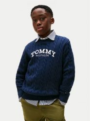 Tommy Hilfiger Kardigan KG0KG08953 Granatowy Regular Fit. Niebieskie swetry dla dziewczynek Tommy Hilfiger, bez wzorów, z syntetyku, bez kołnierzyka, bez ramiączek, bez kaptura. Za 289.99 zł.