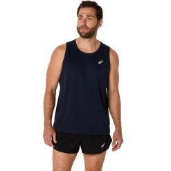 Tank top Asics Core. Czarne t-shirty męskie Asics, m, bez wzorów, z materiału, sportowe, bez kołnierzyka. Za 155.00 zł.