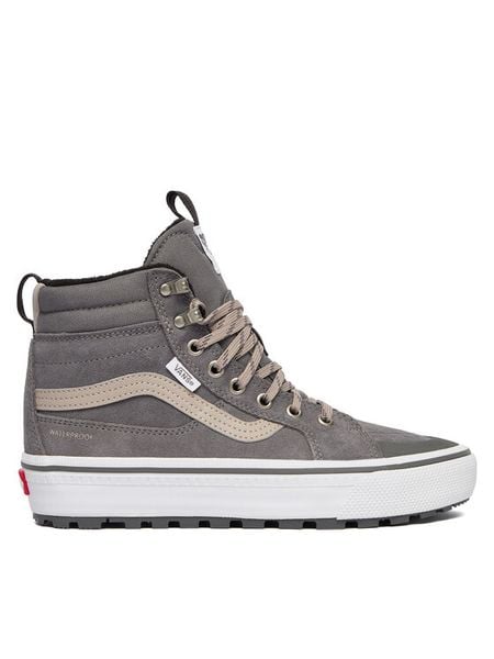 Vans Tenisówki MTE Sk8-Hi Waterproof Insulated VN000DAQ1MG1 Szary. Szare trampki i tenisówki damskie Vans, bez wzorów, z materiału, bez zapięcia. Za 369.99 zł.