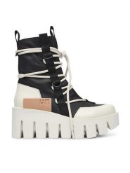 United Nude Trzewiki Grip Desert LO 11034510165 Czarny. Czarne botki damskie United Nude, ze skóry, bez obcasa, na koturnie, bez zapięcia. Za 1,579.00 zł.
