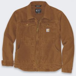 Kurtka Carhartt Rugged Flex Duck Berwick Brown. Brązowe kurtki męskie Carhartt, m, bez wzorów, bez kaptura. Za 575.92 zł.