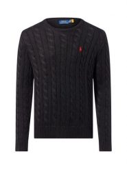 Polo Ralph Lauren Męski sweter z dzianiny Mężczyźni Bawełna czarny jednolity, XL. Czarne swetry przez głowę męskie Polo Ralph Lauren, m, bez wzorów, z bawełny, bez kołnierzyka. Za 839.95 zł.