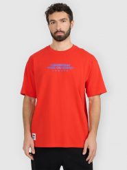 4F T-shirt loose z nadrukiem męski - czerwony S. Czerwone t-shirty męskie 4f, m, bez wzorów, z materiału, klasyczne, bez kołnierzyka. Za 69.99 zł.