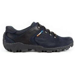 Olivier Skórzane buty trekkingowe męskie 214GT granatowe czarne. Czarne trekkingi męskie trekkingowe. Za 319.69 zł.