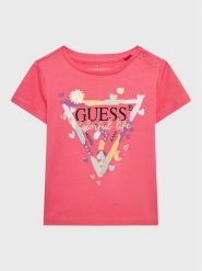 Guess T-Shirt A3GI00 K6YW3 Różowy Regular Fit. Czerwone t-shirty i topy dla dziewczynek Guess, z aplikacjami, z bawełny, bez ramiączek. Za 89.99 zł.