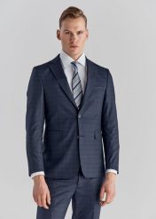 Granatowa marynarka garniturowa P22WF-3G-041-G-S. Marynarki męskie Pako Lorente, bez wzorów, z tkaniny. Za 199.99 zł.