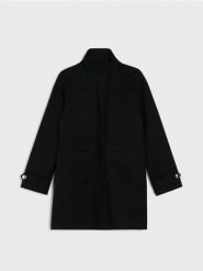 Klasyczny płaszcz z ozdobnymi guzikami - czarny. Czarne płaszcze damskie Sinsay, l, bez wzorów, klasyczne, bez kaptura. Za 129.99 zł.