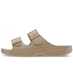 Klapki Crocs Saturday Sandal W Damskie. Brązowe klapki damskie Crocs, bez wzorów, z materiału, bez obcasa. Za 255.99 zł.